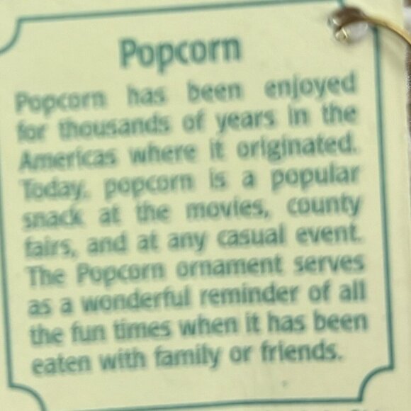 Old World Christmas Glass Blown Christmas Ornament, Popcorn New 2005n Movie - Picture 4 of 4